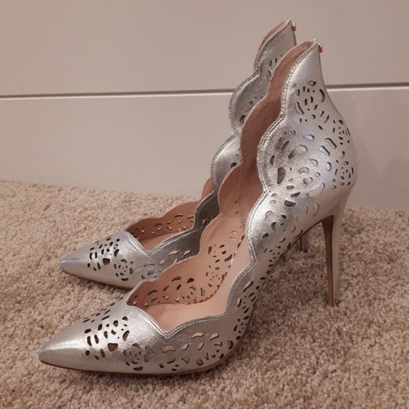 Ted Baker London Shoes - Ted Baker Women's Aulast Silver Dress Pumps - 10